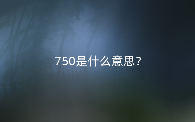 750是什么意思？