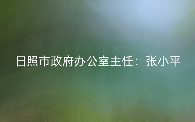 日照市政府办公室主任：张小平