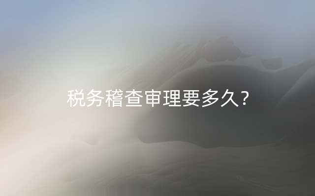 税务稽查审理要多久？