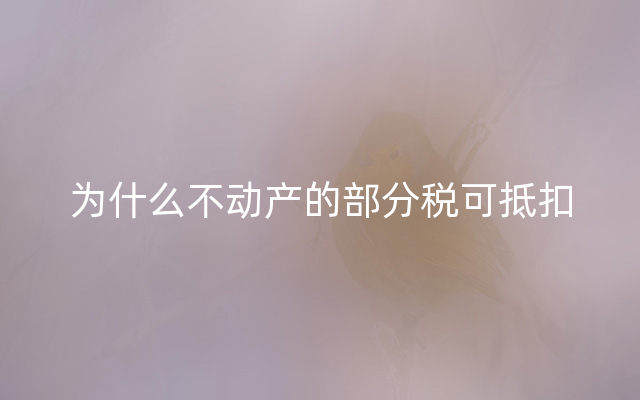 为什么不动产的部分税可抵扣