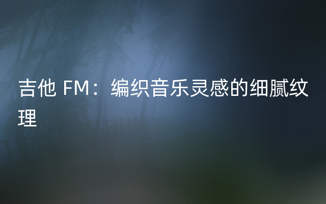 吉他 FM：编织音乐灵感的细腻纹理