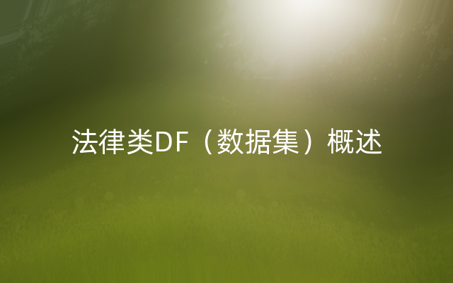 法律类DF（数据集）概述