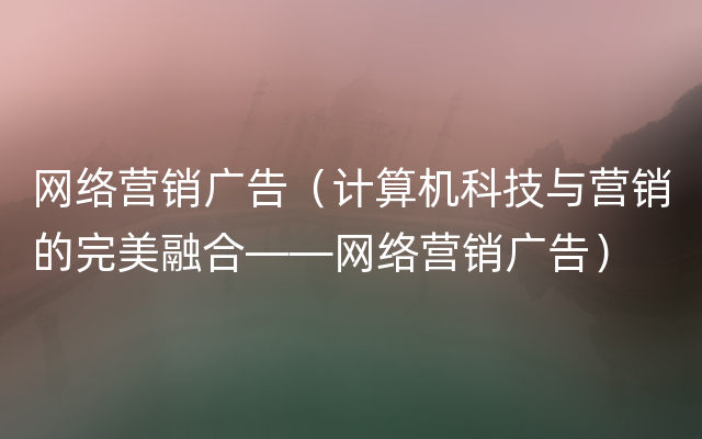 网络营销广告（计算机科技与营销的完美融合——网