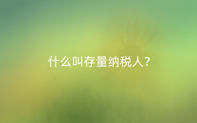 什么叫存量纳税人？