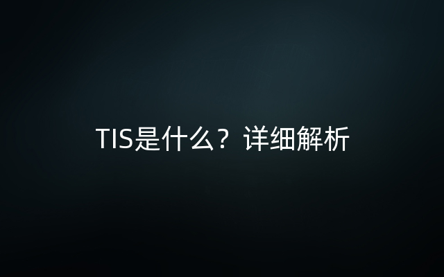 TIS是什么？详细解析