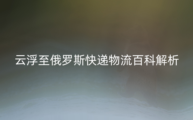 云浮至俄罗斯快递物流百科解析